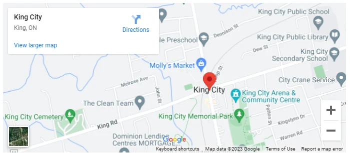 google map king city desktop